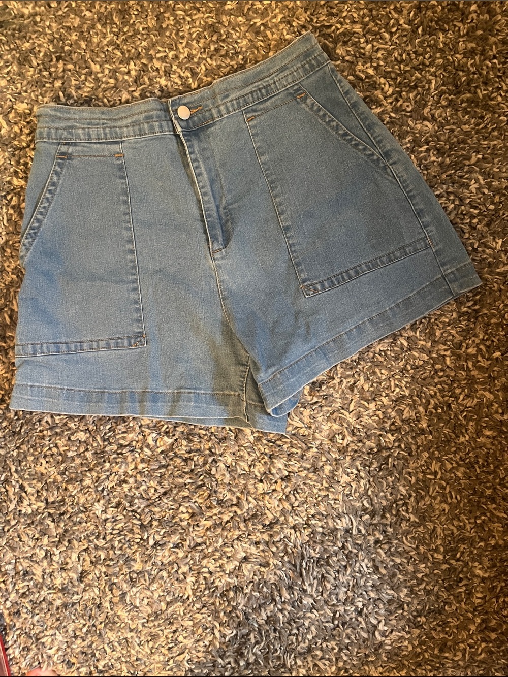 Classic High-Waist Blue Denim Women's Shorts